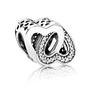 Authentic Pandora Retired Entwined Love Hearts CZ S925 Ale